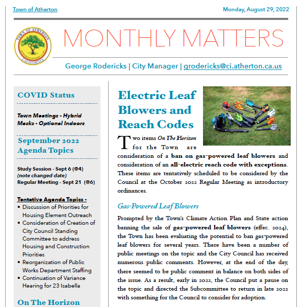 Monthly Matters August