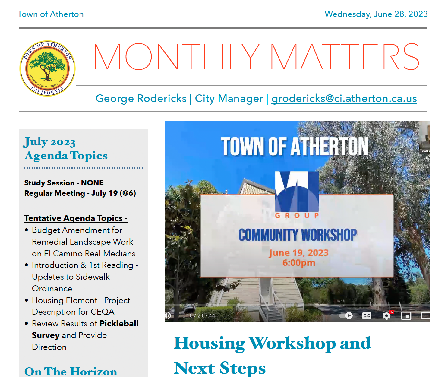June Monthly Matters