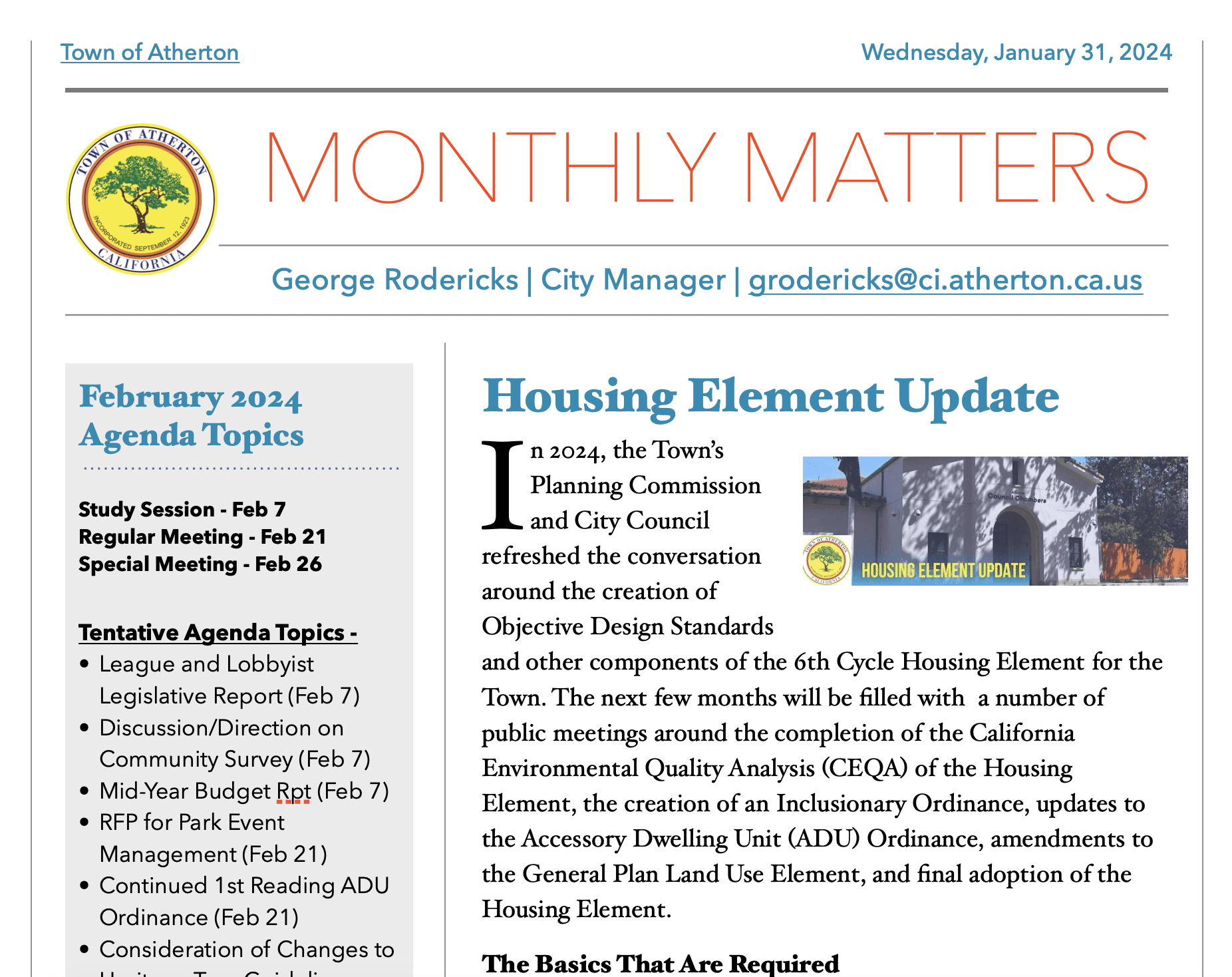 Monthly Matters - Jan 2024