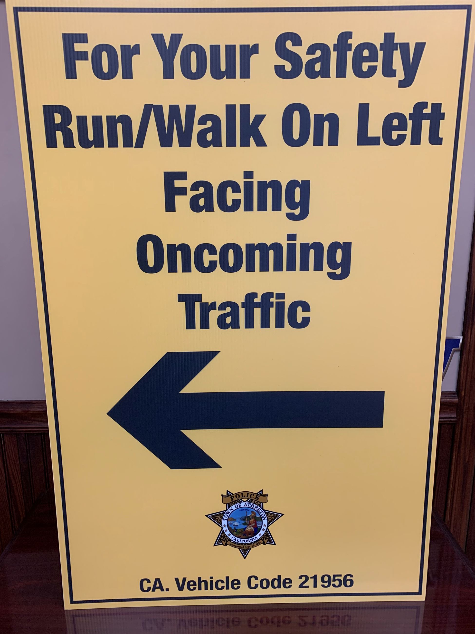 Walk Facing Traffic Sign