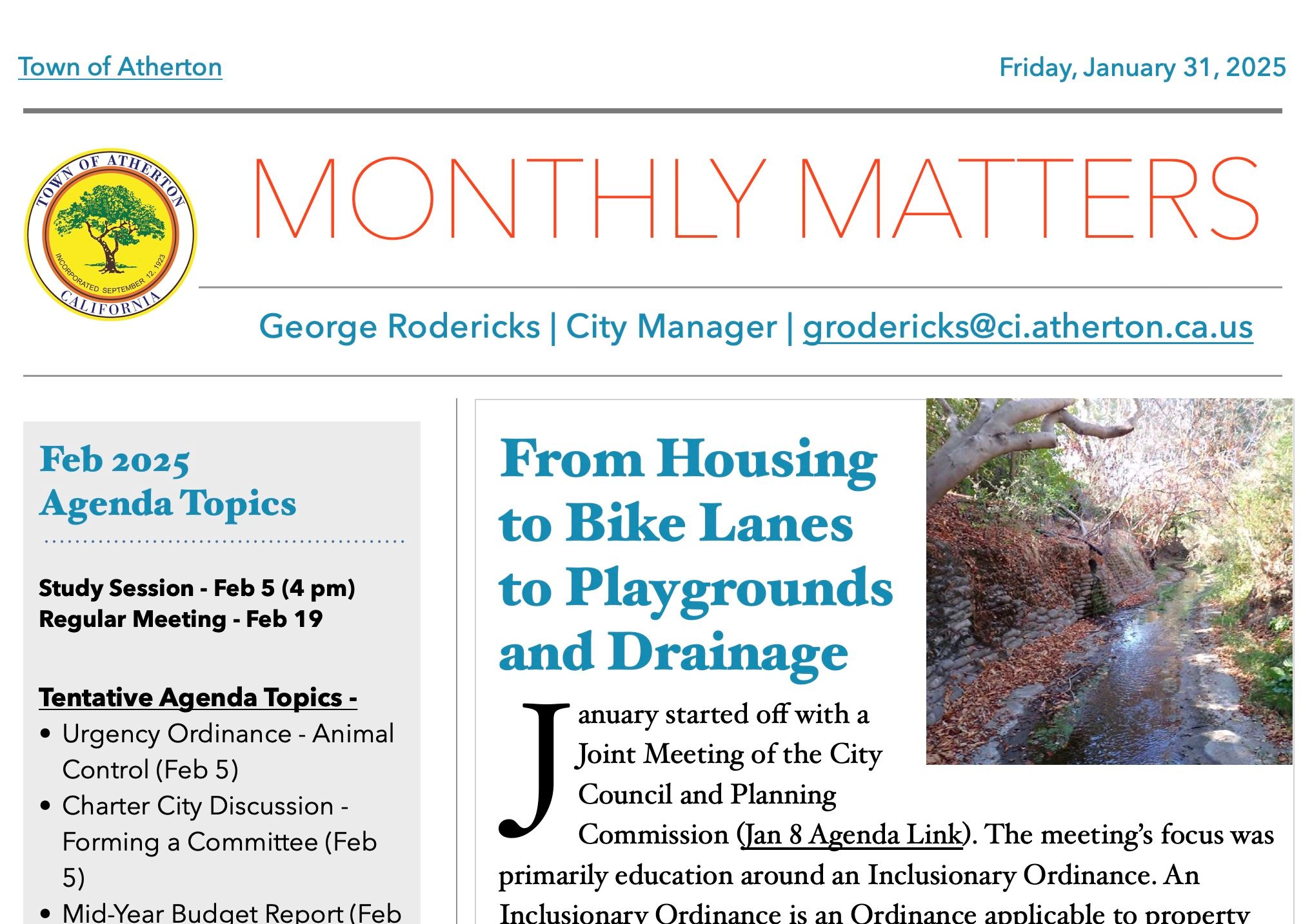 Jan 2025 Monthly Matters