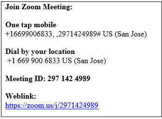 Zoom Meeting Zoom Meeting
