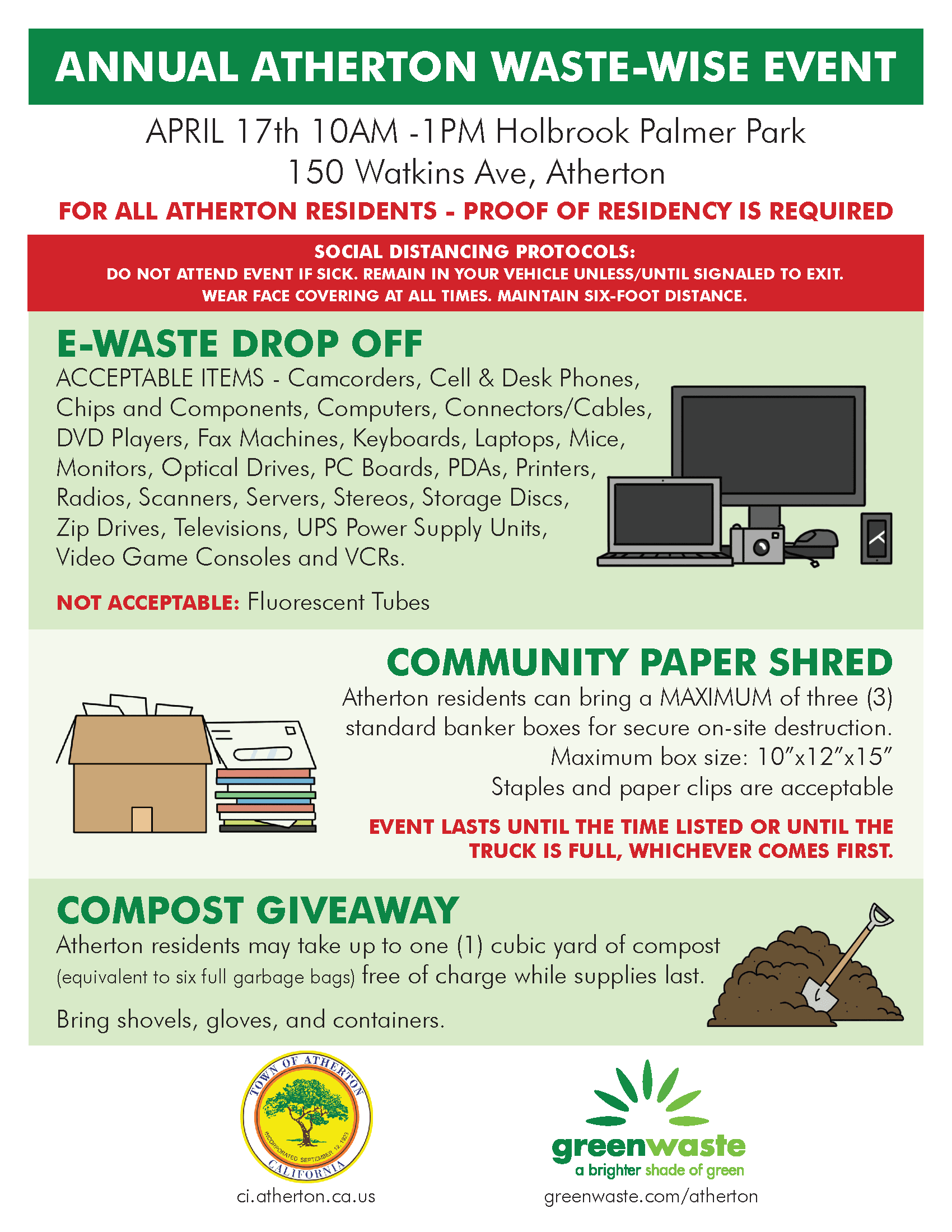 April 17 2021 E Waste - Paper Shred - Compost Flyer
